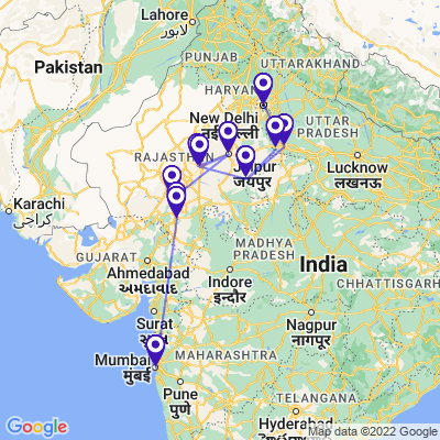 tourhub | Panda Experiences | Indian Wildlife and Heritage | Tour Map