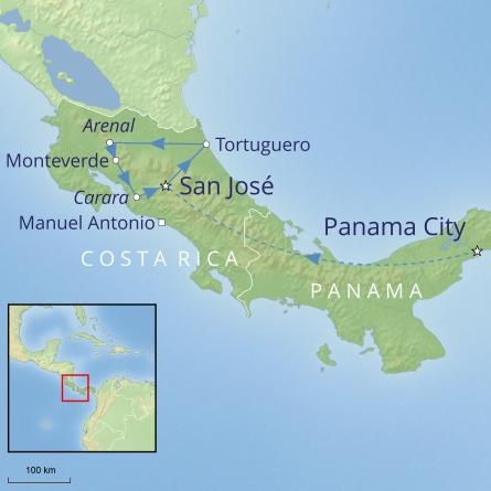tourhub | Cox & Kings | Panama & Costa Rica Experience | Tour Map