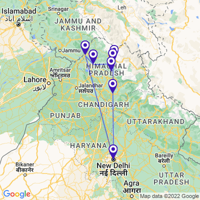 tourhub | UncleSam Holidays | Himachal Holidays | Tour Map