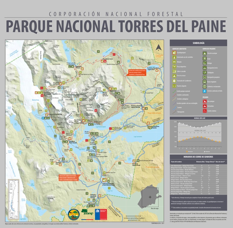 tourhub | Unu Raymi Tour Operator & Lodges | PATAGONIA — TORRES DEL PAINE ‘O' CIRCUIT | Tour Map