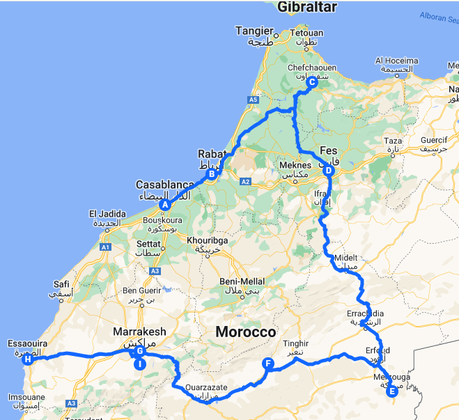 tourhub | Morocco Private Tours | Women only Morocco Private Tour | Tour Map
