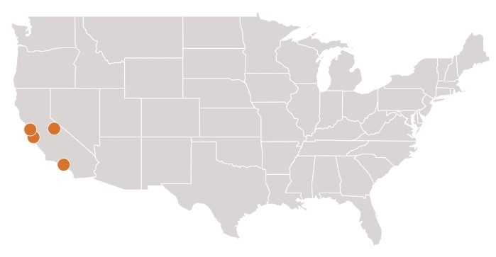 tourhub | The Coyote Trip | 9-day California Calling Tour | Tour Map