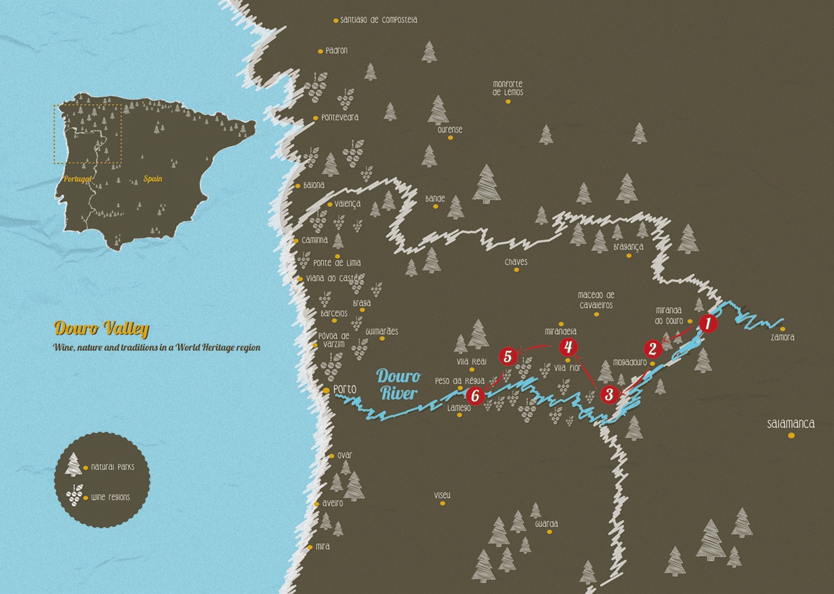 tourhub | Authentic Trails | Douro Valley self-guided - Wine, nature and traditions in a World Heritage region | Tour Map