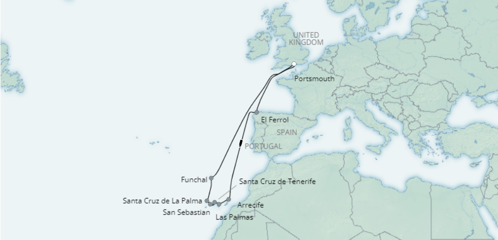 tourhub | Saga Ocean Cruise | The Volcanic Isles | Tour Map