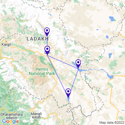 tourhub | UncleSam Holidays | Leh Ladakh Holiday | Tour Map