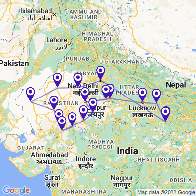 tourhub | Holidays At | North India Experience Tour | Tour Map