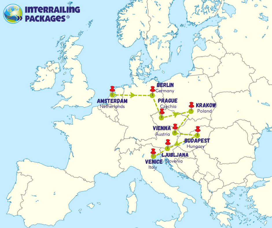tourhub | Interrailingpackages Ltd | The Backpacker | Tour Map