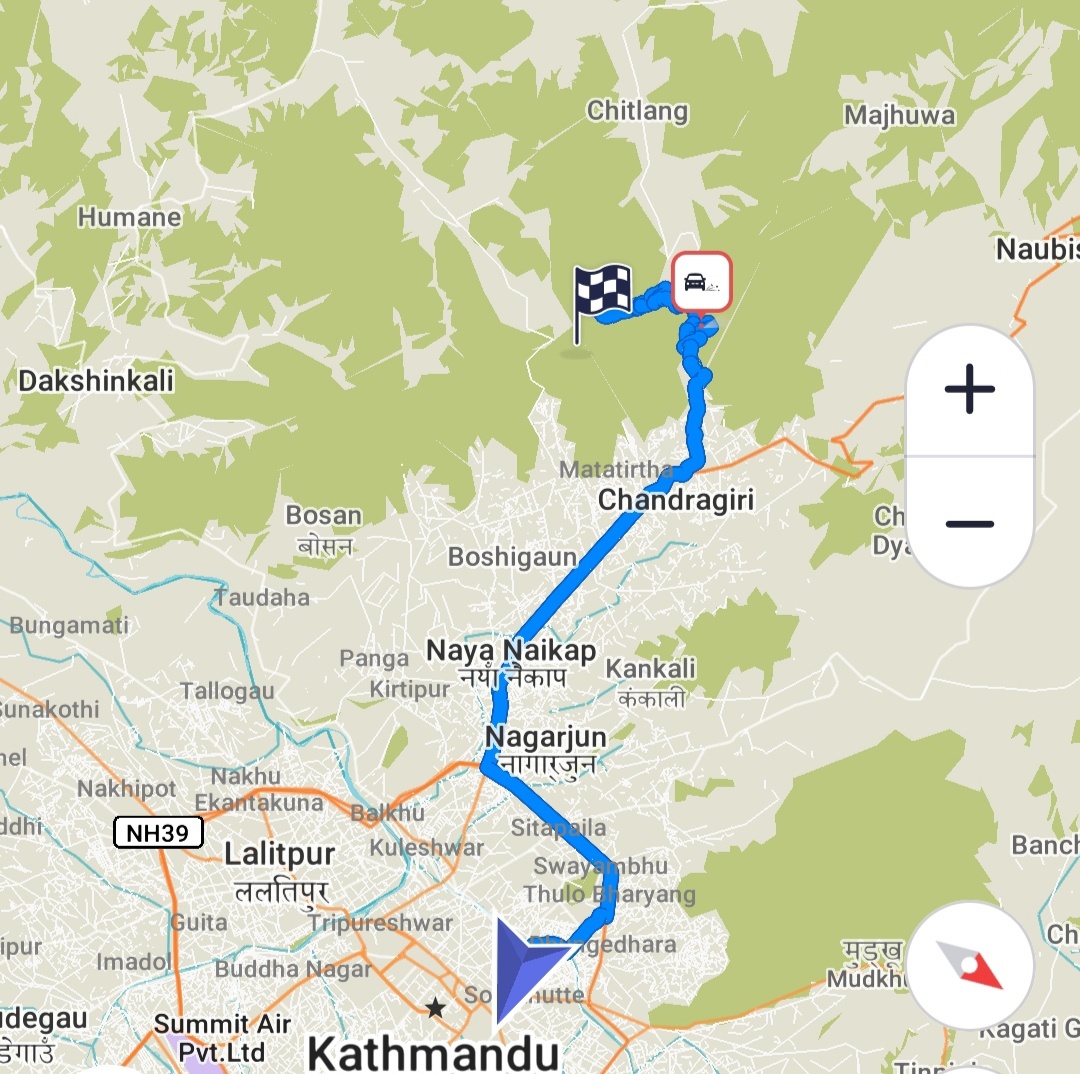 tourhub | Shepherd Holidays Pvt Ltd | Chandragiri Tour with Sunrise Hike | Tour Map
