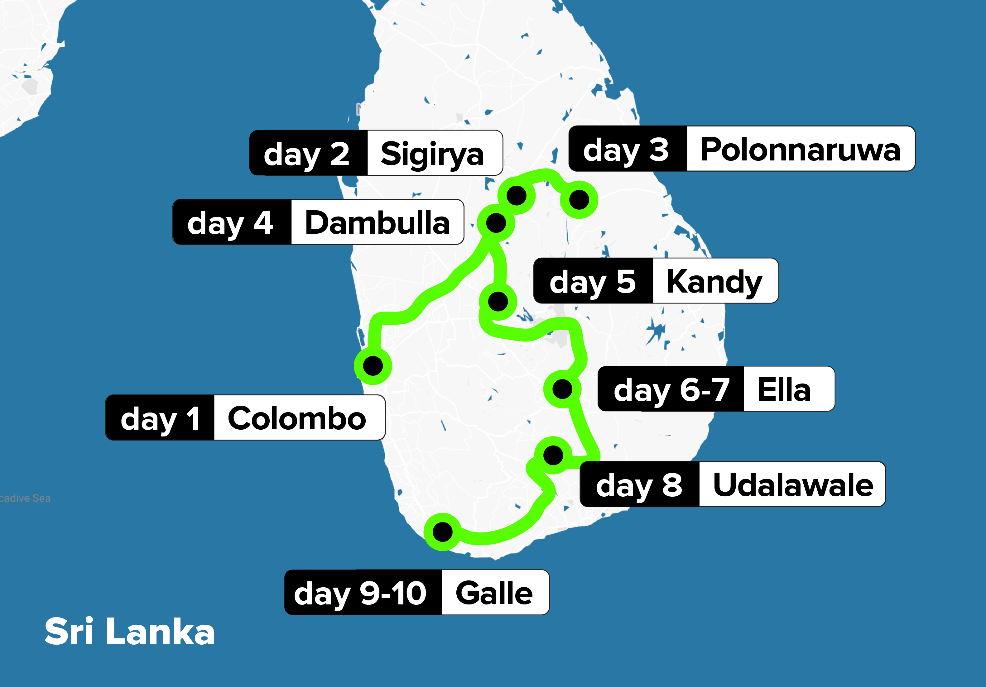 tourhub | Culture Trip | Secrets of Sri Lanka by Train | Tour Map