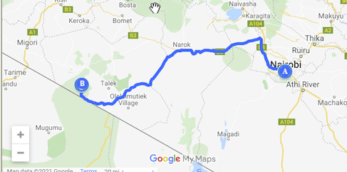 tourhub | Johnbow Tours and Travel | 3-Days Masai Mara safari by 4 X 4 Jeep | Tour Map