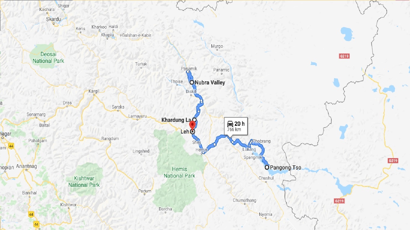 tourhub | UncleSam Holidays | Leh and Ladakh Holidays | Tour Map