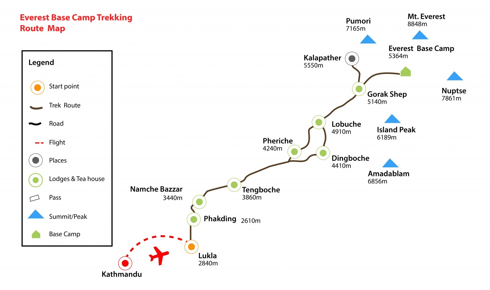 tourhub | Mount Adventure Holidays | Everest Base Camp Trek | Tour Map