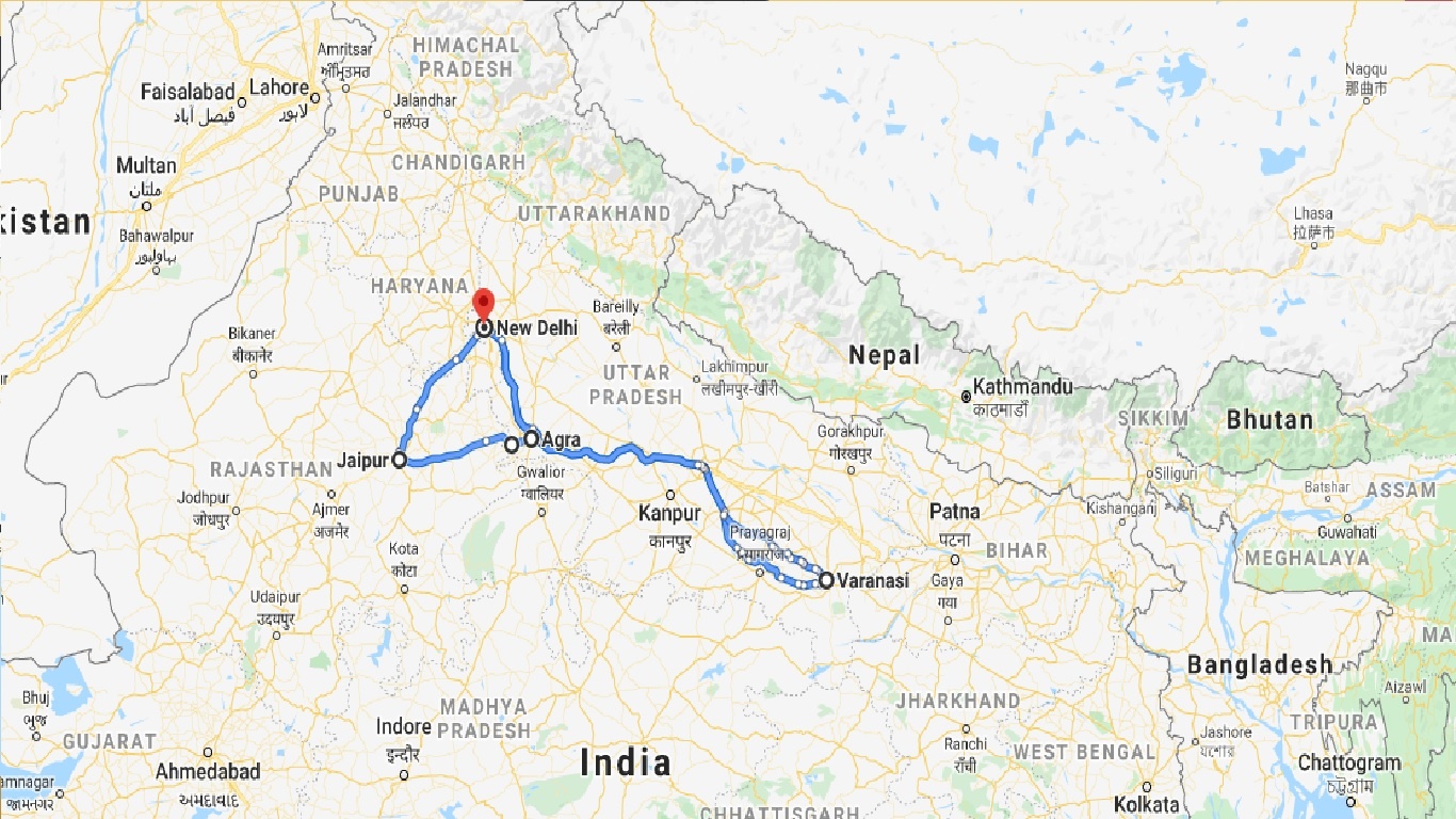 tourhub | UncleSam Holidays | Indian Getaway | Tour Map