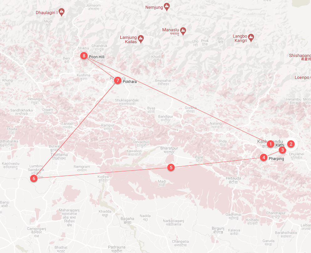 tourhub | The Dragon Trip | 13-day Nepal Tour | Tour Map