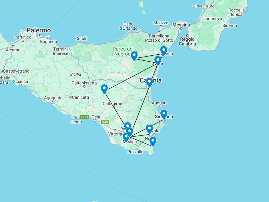 tourhub | Stile Italiano Tours | Sicilian Adventure | Tour Map