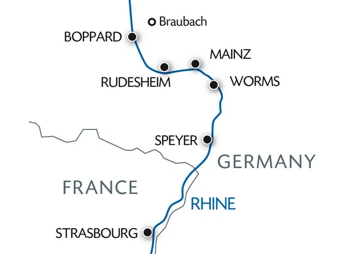 tourhub | CroisiEurope Cruises | Christmas on the romantic Rhine (port-to-port cruise) | Tour Map