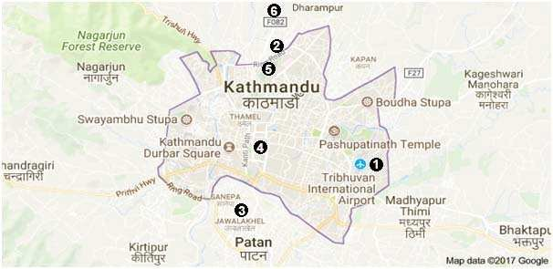 tourhub | Nepalaya Treks And Expedition  | 2 DAY KATHMANDU VALLEY TOUR | Tour Map