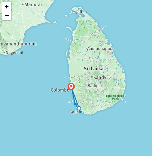 tourhub | Stelaran Holidays | Galle Dutch Fort in Sri Lanka | Tour Map
