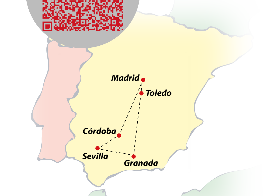 tourhub | VPT TOURS | 4 days Andalucia & Toledo from Madrid (Mondays) | Tour Map