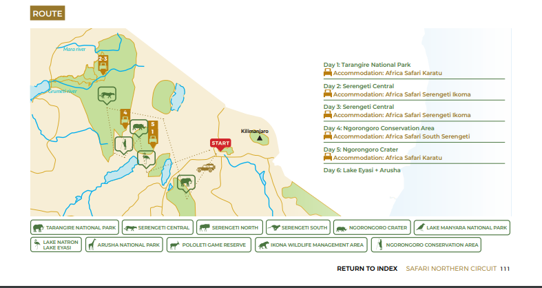 tourhub | Beach and Safari Holidays | Serengeti Sensation: Discover the Wild African Savannah | Tour Map