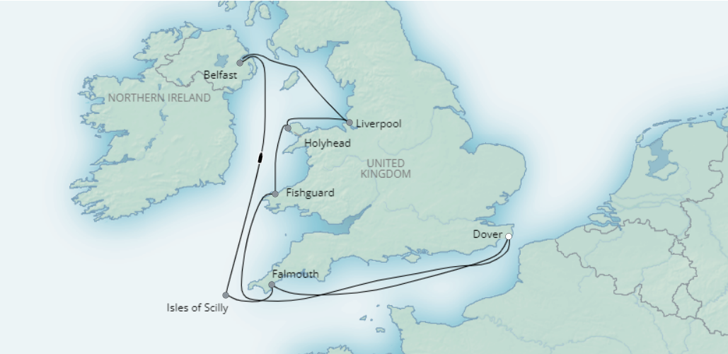 tourhub | Saga Ocean Cruise | Great British Explorer | Tour Map