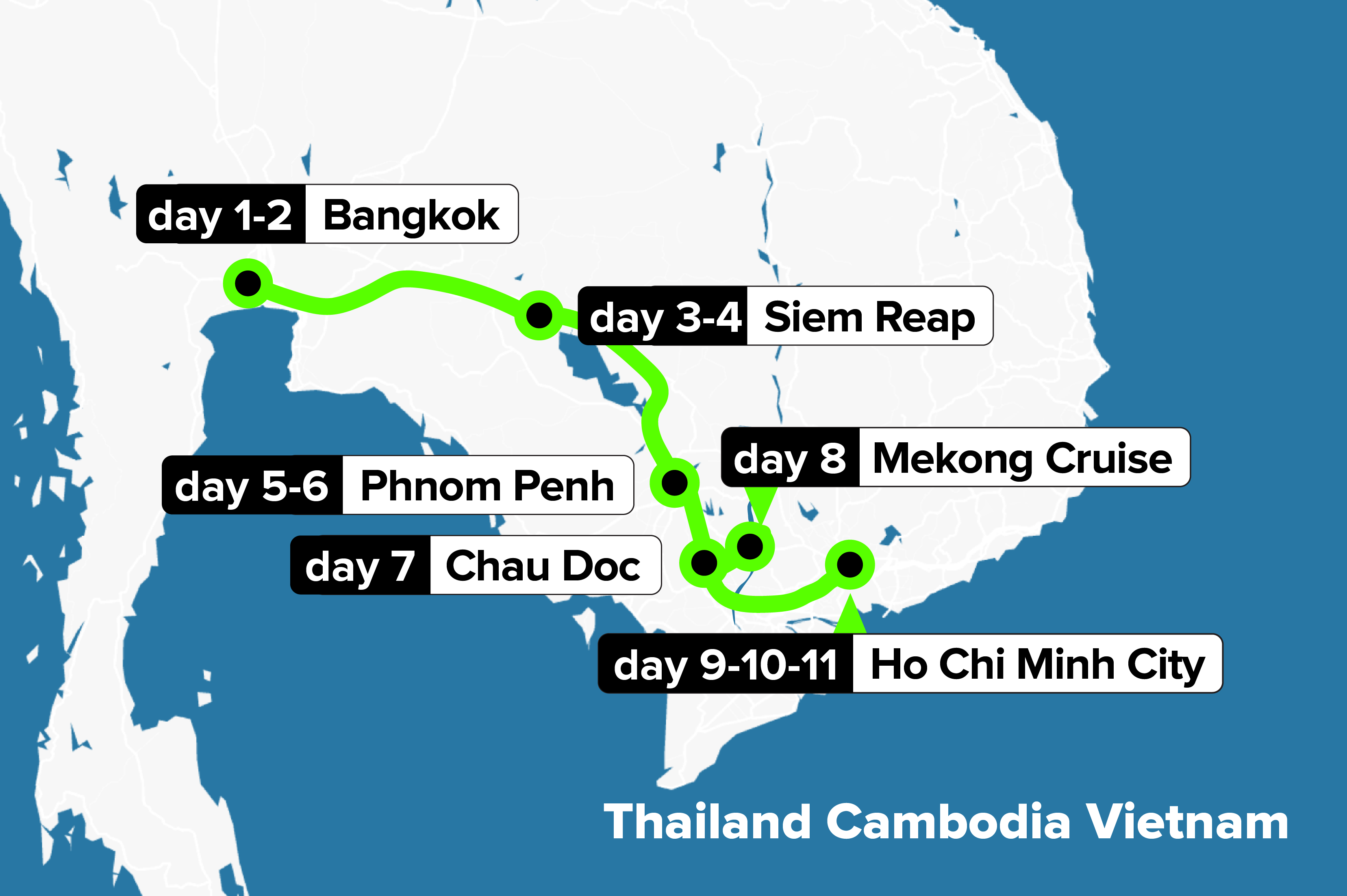tourhub | Culture Trip | Thailand, Cambodia and Vietnam | Tour Map