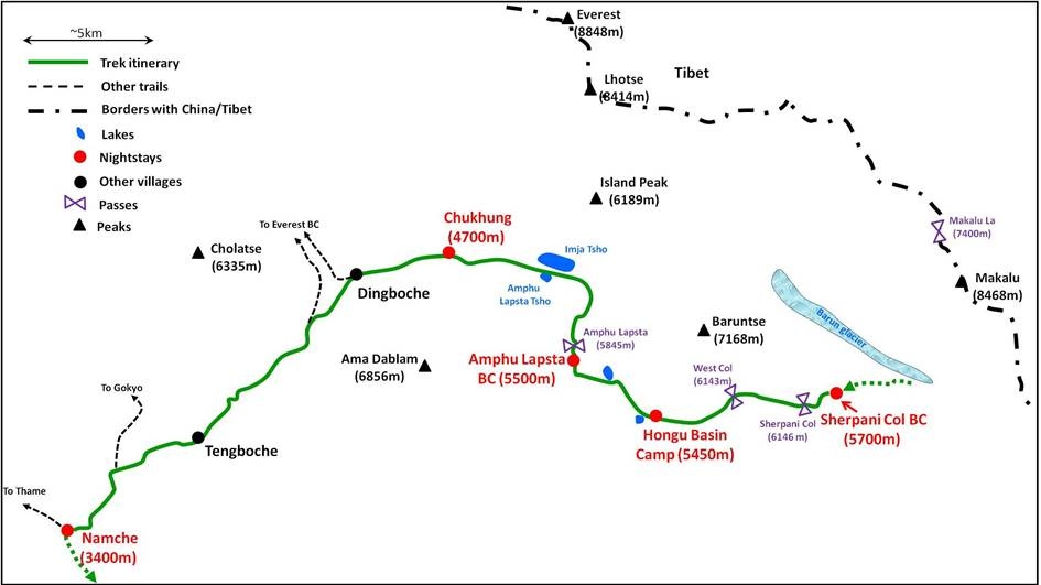 tourhub | Sherpa Expedition & Trekking | Sherpani col Trekking | Tour Map