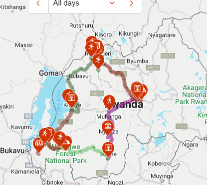 tourhub | Kingfisher Journeys | 10 Days Luxury Adventure & Cultural Journey with Gorillas | Tour Map