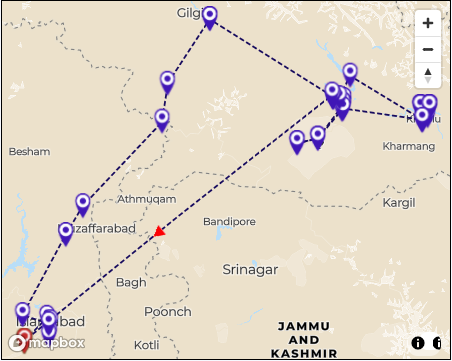 tourhub | Visit in Pakistan | K2  View Point Trekking and Tours to Pakistan | Tour Map