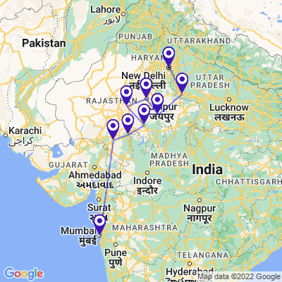 tourhub | UncleSam Holidays | North India Historical Trip | Tour Map