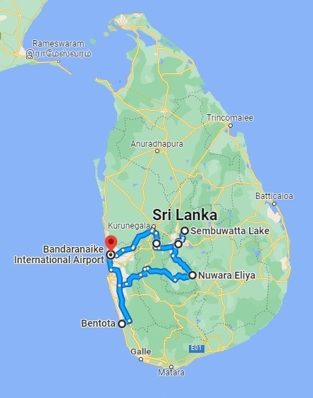 tourhub | Sign of Lanka | 5 Nights 6 Days-Muslim Halal tour with Beach Vacation | Tour Map