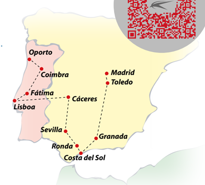 tourhub | VPT TOURS | 10 Days Porto & Andalusia (Saturdays) | Tour Map