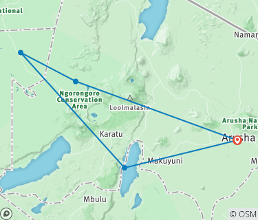 tourhub | Widerange African Safaris | Tanzania Serengeti Migration 6 Days | Tour Map