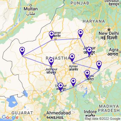 tourhub | UncleSam Holidays | Real Rajasthan | Tour Map