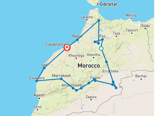 tourhub | Best Tours Morocco | The Best of Morocco: A 14-Day Adventure | Tour Map