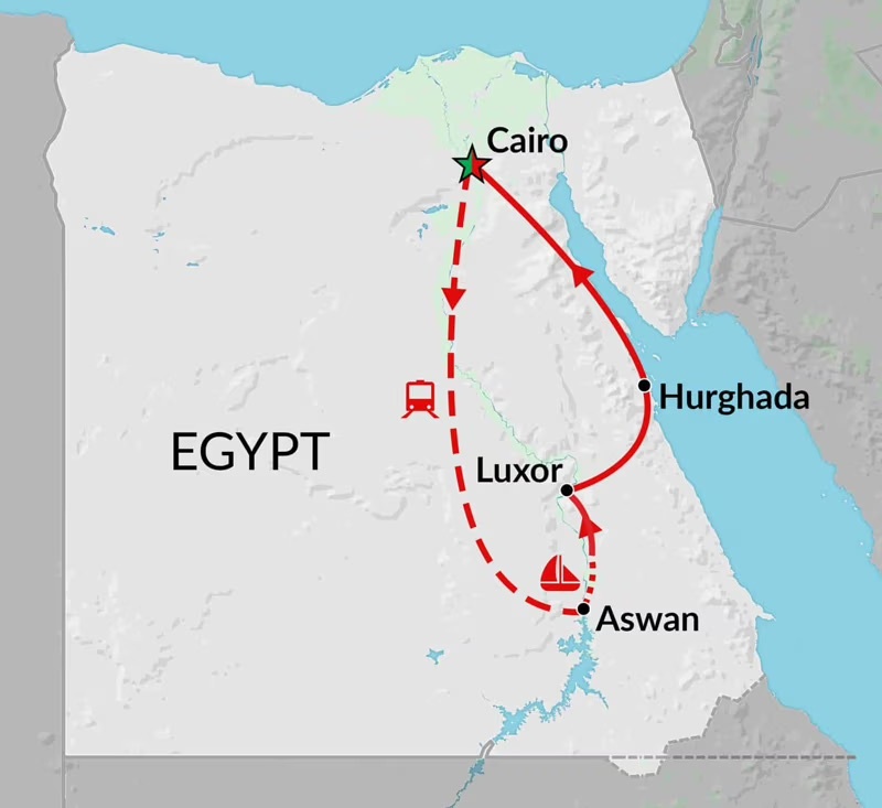 tourhub | Encounters Travel | Nubians & Beaches tour | Tour Map