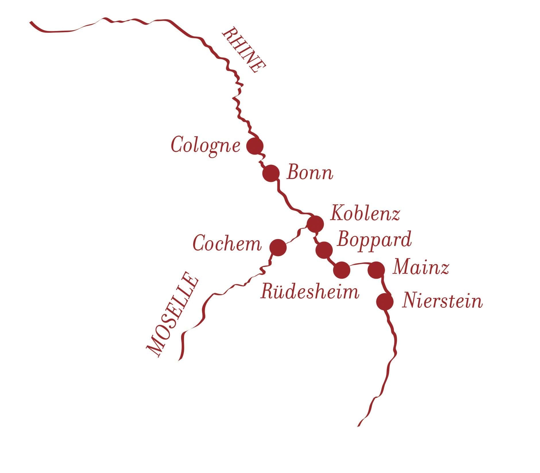 tourhub | A-ROSA River Cruises | Rhine Culinary Highlights | Tour Map