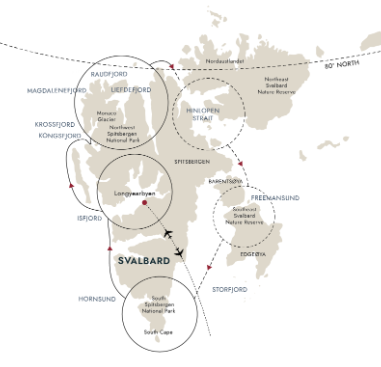 tourhub | HX Hurtigruten Expeditions | Circumnavigating Spitsbergen - In the Realm of the Polar Bear | Tour Map