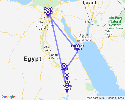 tourhub | Egypt Best Vacations | Splendors Of Egypt & Dahabiya Nile Cruise In 11 Days | Tour Map