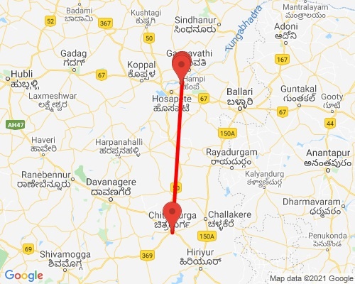 tourhub | Agora Voyages | Bangalore to Hampi | AGORA76 | Route Map