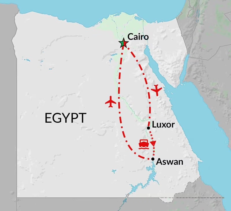 tourhub | Encounters Travel | Egyptian Legacy tour | Tour Map