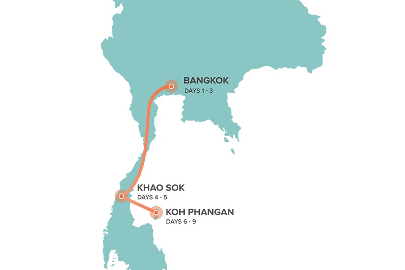 tourhub | Intro Travel | Thai Intro 9 day | Tour Map