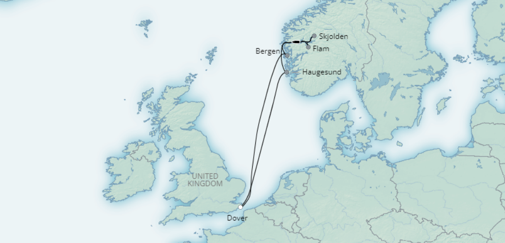 tourhub | Saga Ocean Cruise | Scenic Norway | Tour Map