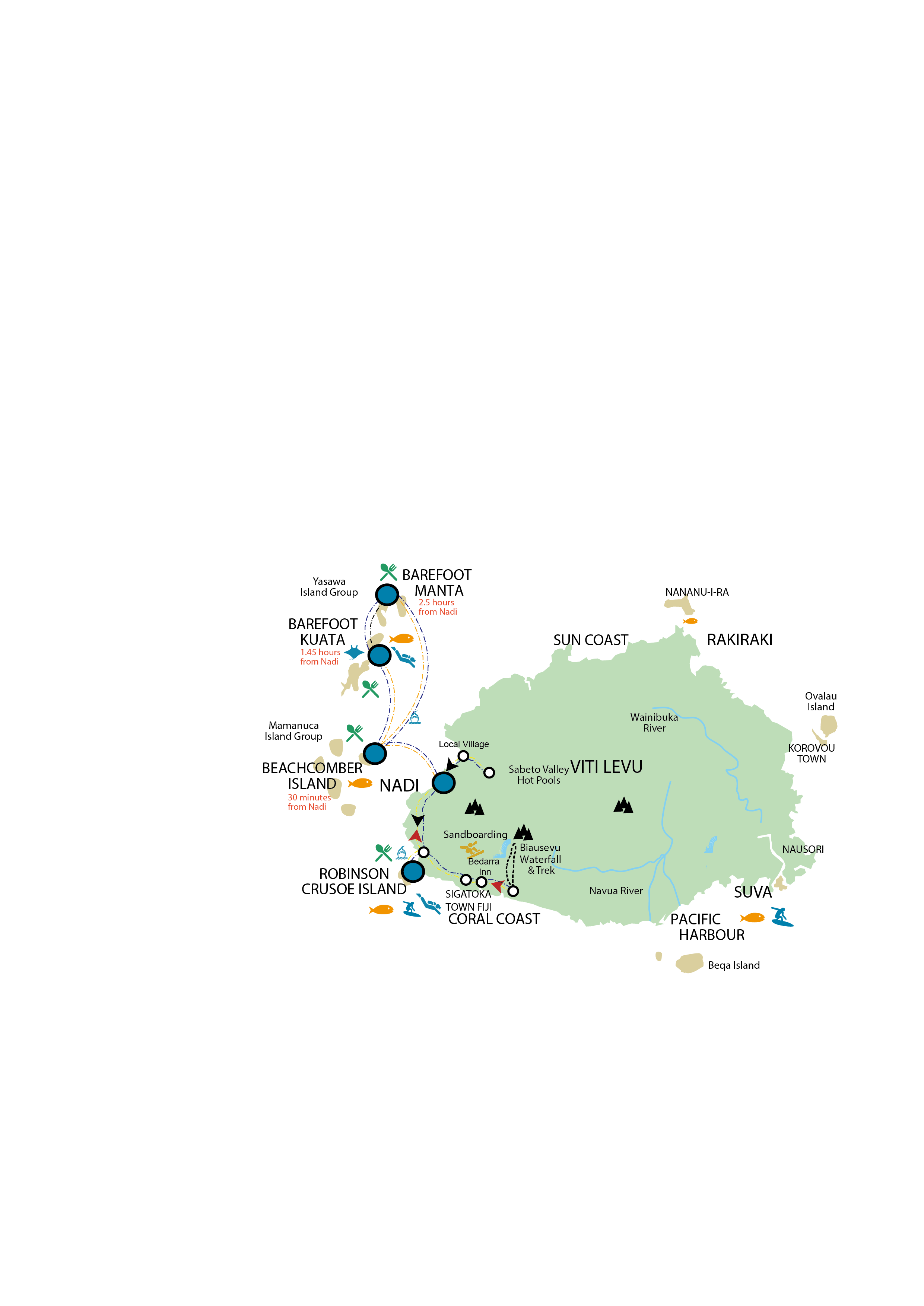 tourhub | Feejee Experience | Feejee Five 10Days / 9Nights | Tour Map