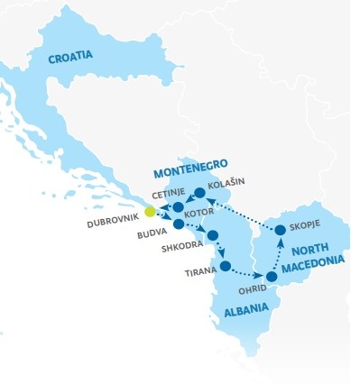 tourhub | Kompas | Balkan tour | Tour Map
