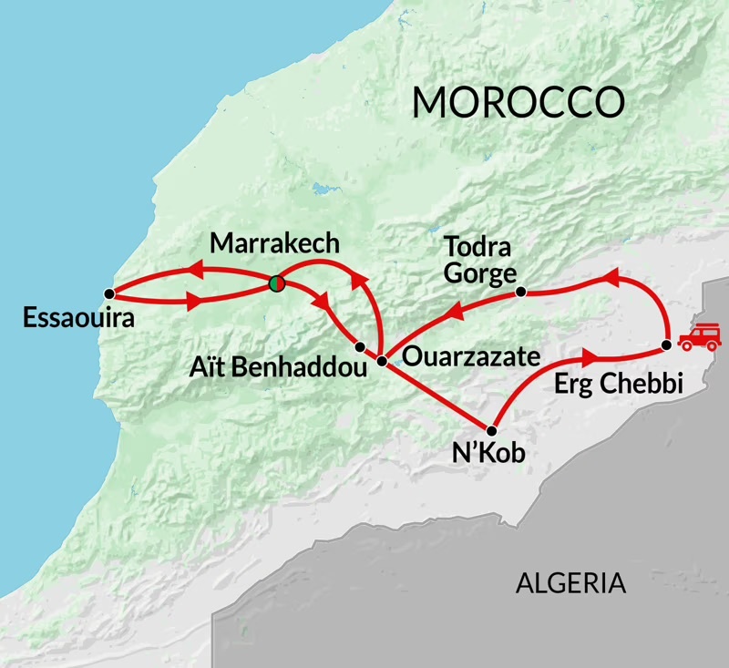 tourhub | Encounters Travel | Morocco Express | Tour Map