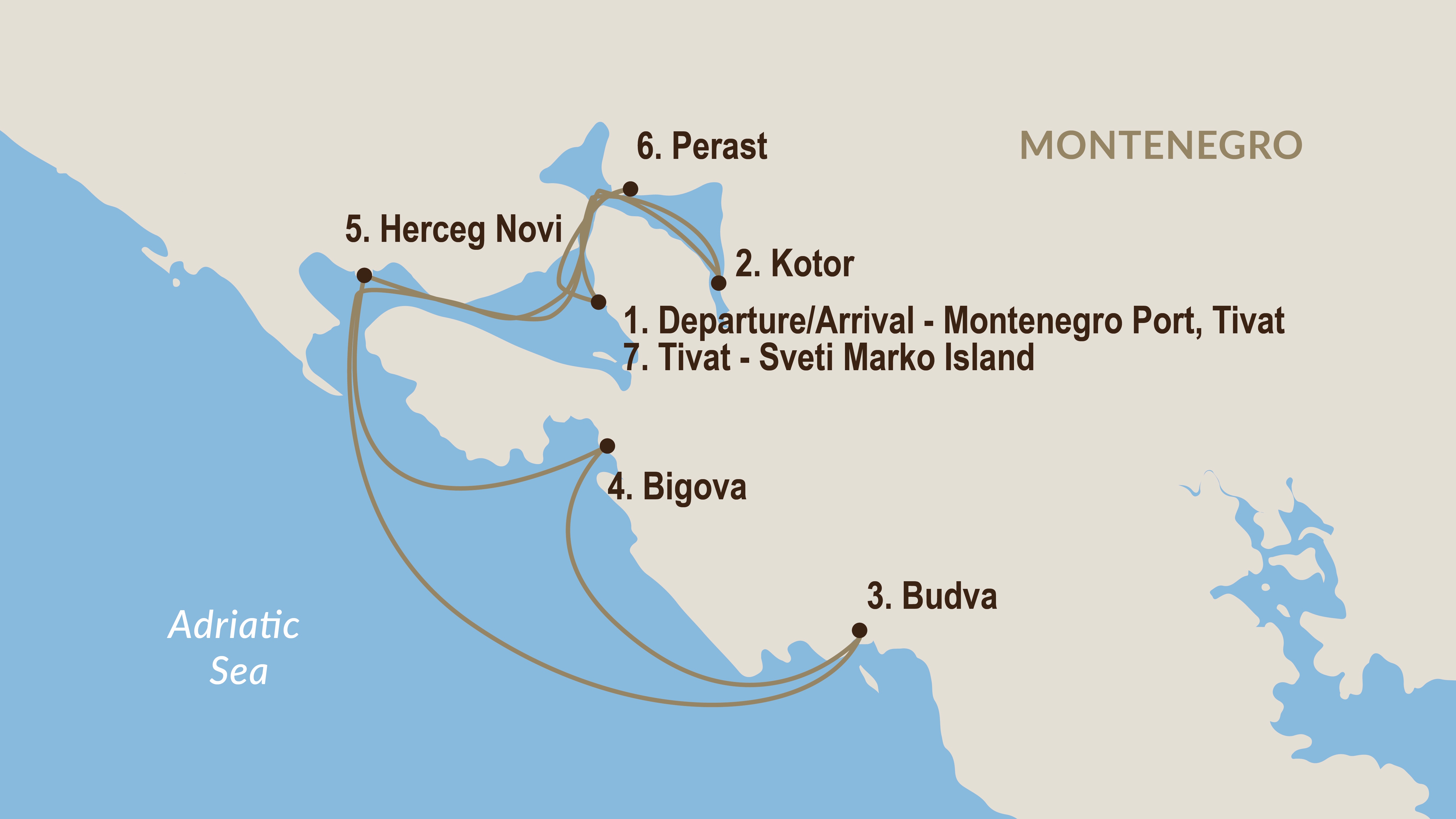 tourhub | Dm Yachting Cruises | Pearl of the Adriatic | Tour Map