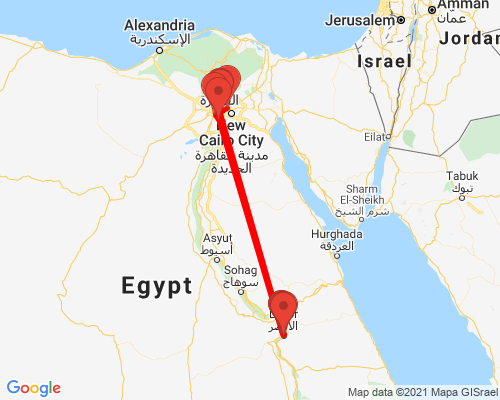tourhub | Egypt Best Vacations | 4 Day Egypt Tour: Cairo & Luxor | Tour Map