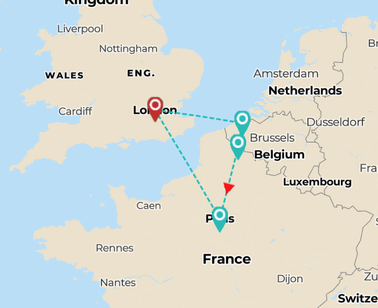 tourhub | Interrailingpackages Ltd | The Euro Star | Tour Map