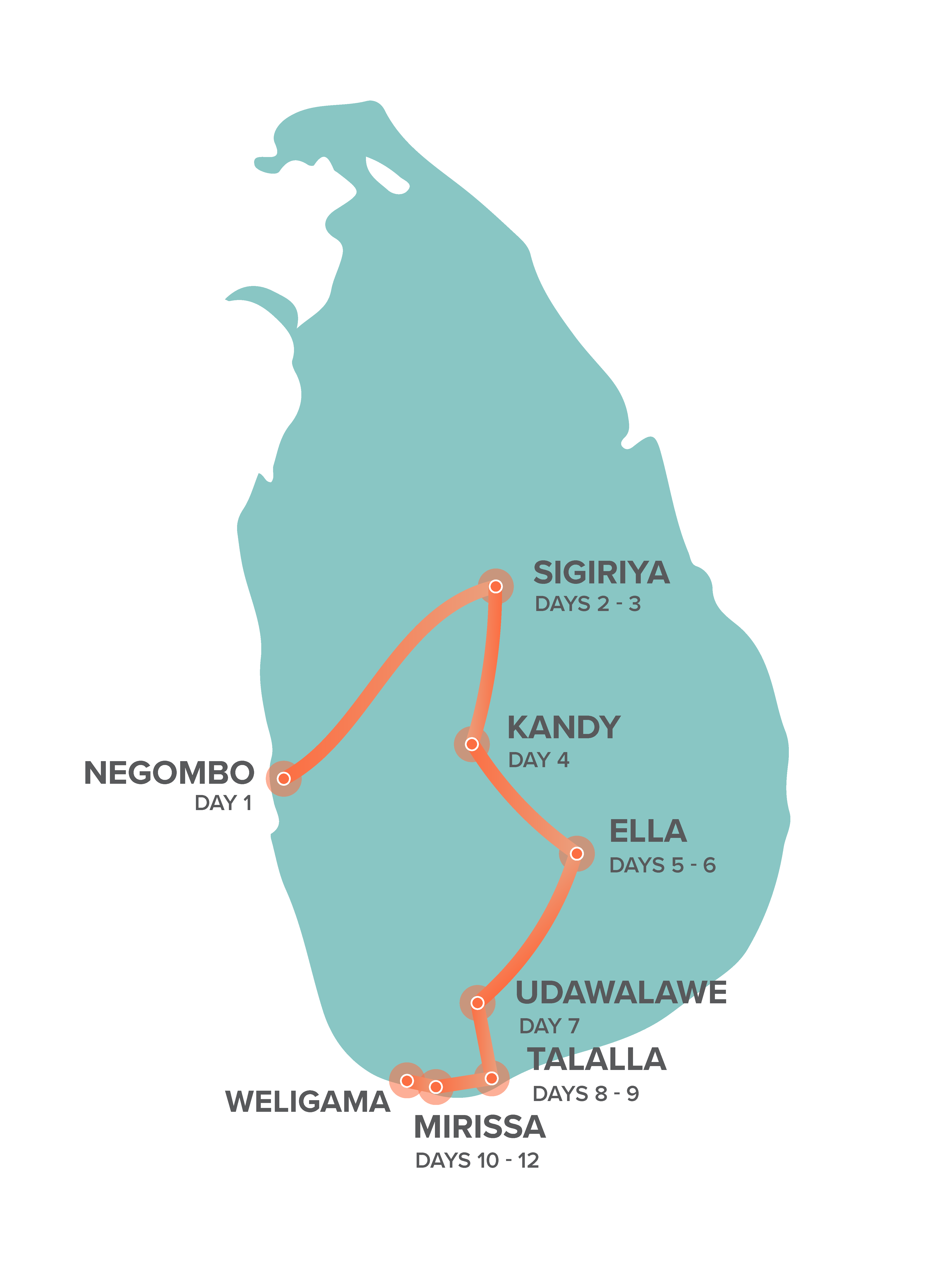 tourhub | Intro Travel | Sri Lanka Experience | Tour Map